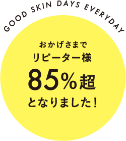 good skin days everydayおかげさまでリピーター様85%超となりました！